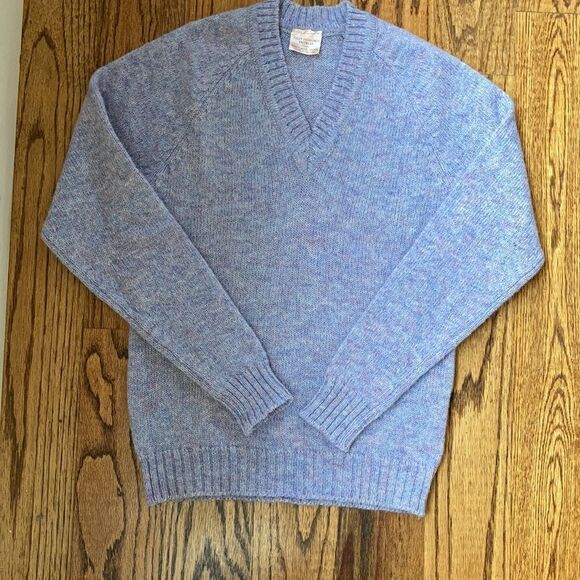 Fully Fashioned Knitwear Pullover Sweater 100% Shetland Wool Made In England - Picture 1 of 11